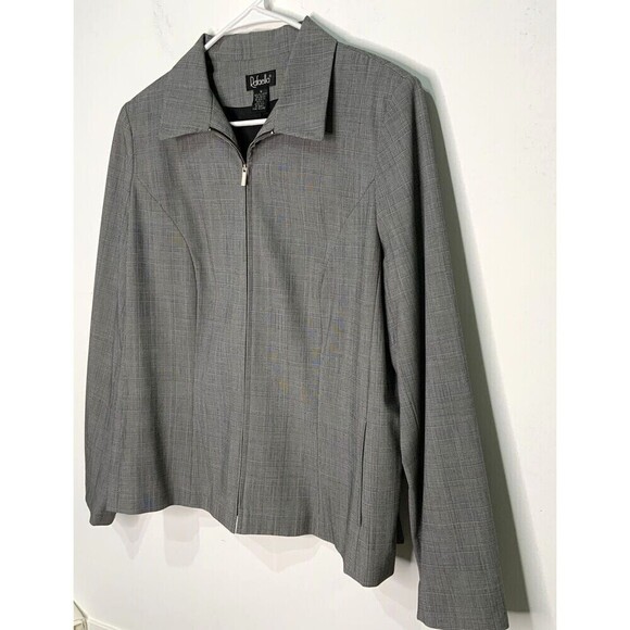 Rafaella Women's Jacket Zip Front Gray Black Size 16 - Picture 2 of 5